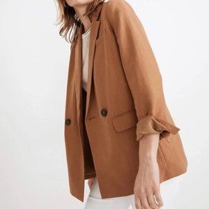 Madewell Women's Caldwell Double Breasted Blazer Camel Tan, XXS